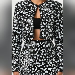 Naked Wardrobe Geometric Cropped Sequin Jacket (Skirt Not Included)